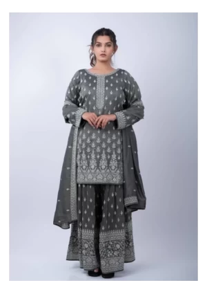 Formal gharara set with heavy top and 4 side border heavy dupatta 2