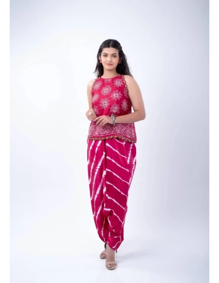 Dhoti style crop top